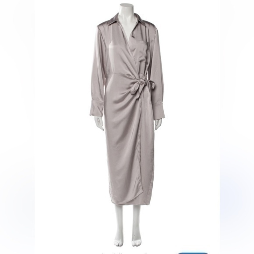 Jason Wu Tie Waist Satin Wrap Dress Size XS